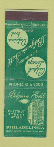 Matchbook Cover - Belgravia Hotel Philadelphia PA
