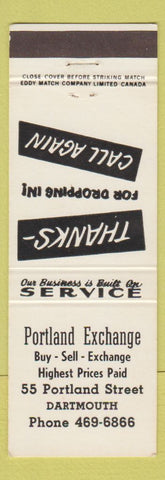Matchbook Cover - Portland Exchange Dartmouth NS