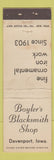 Matchbook Cover - Boyler's Blacksmith Shop Davenport IA WEAR