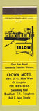 Matchbook Cover - Crown Motel Arnprior ON