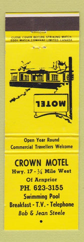 Matchbook Cover - Crown Motel Arnprior ON