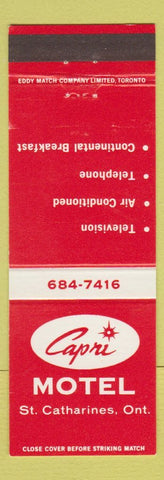 Matchbook Cover - Capri Motel St Catharines ON