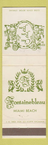 Matchbook Cover - Fontainebleau Hotel Miami Beach FL Chez Bon Bon