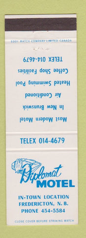 Matchbook Cover - Diplomat Motel Fredericton NB