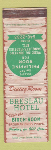 Matchbook Cover - Breslau Hotel ON