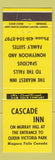Matchbook Cover - Cascade Inn Niagara Falls ON