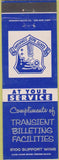 Matchbook Cover - Transient Billeting Facilities 6100 Support Wing