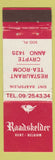 Matchbook Cover - Raadskelder Restaurant Gent Belgium WEAR