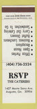 Matchbook Cover - RSVP Caterers August GA