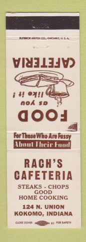 Matchbook Cover - Rach's Cafeteria Kokomo IN