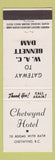Matchbook Cover - Chetwynd Hotel BC