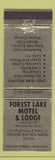 Matchbook Cover - Forset Lake Motel Lodge Grand Rapids MN