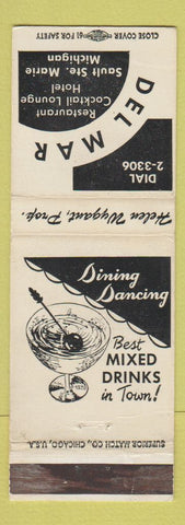 Matchbook Cover - Del Mar Restaurant Sault Ste Marie MI