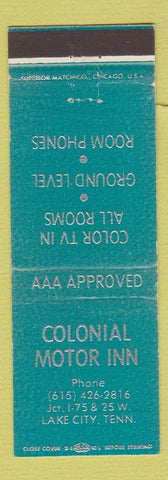 Matchbook Cover - Colonial Motor Inn Lake City TN