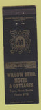 Matchbook Cover - Willow Bend Motel Cottages Truro NS