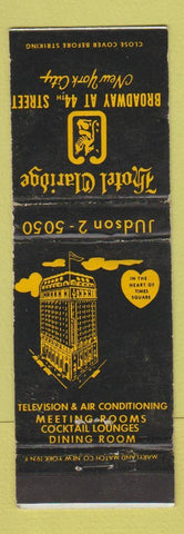 Matchbook Cover - Hotel Claridge New York City