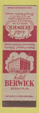 Matchbook Cover - Hotel Berwick PA