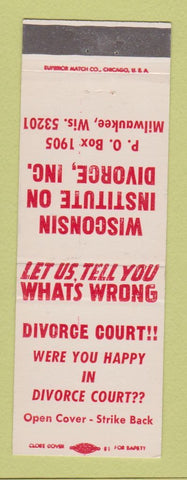 Matchbook Cover - Wisconsin Institute on Divorce Milwaukee WI