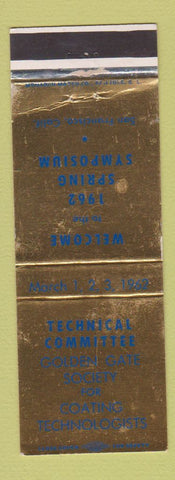 Matchbook Cover - Gold Gate Society Coating Technologists San Francisco CA 1962