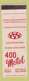 Matchbook Cover - 400 Motel Clearwater Beach FL
