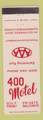 Matchbook Cover - 400 Motel Clearwater Beach FL