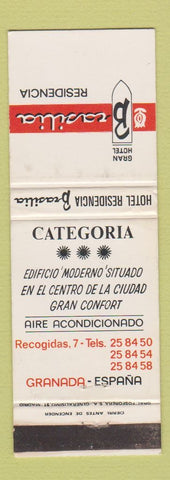 Matchbook Cover - Brasilia Residencia Granada Spain