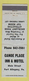 Matchbook Cover - Canoe Place Inn Motel Port Allegany PA
