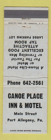 Matchbook Cover - Canoe Place Inn Motel Port Allegany PA