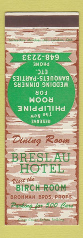 Matchbook Cover - Breslau Hotel ON