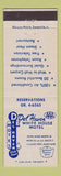 Matchbook Cover - Del Haven White House Motel College Park MD