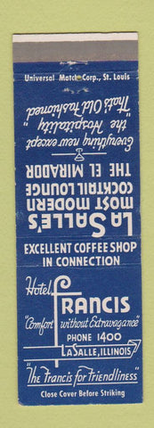 Matchbook Cover - Hotel Francis La Salle IL