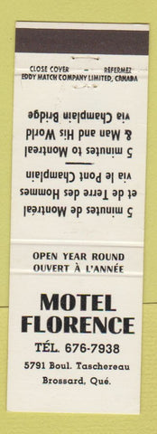 Matchbook Cover - Motel Florence Brossard QC