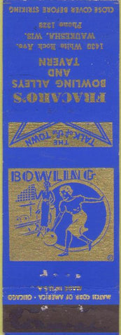 Matchbook Cover - Franco's Bowling Waukesha WI girlie