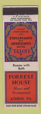Matchbook Cover - Forrest House Athens PA