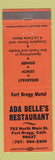 Matchbook Cover - Ada Belle's Restaurant Fort Bragg CA ORANGE