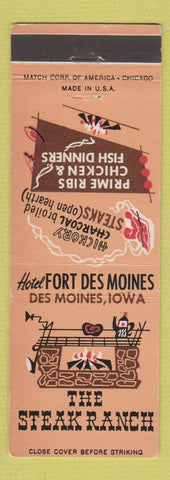 Matchbook Cover - The Steak Ranch Hotel Fort Des Moines IA