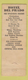 Matchbook Cover - Hotel Del Prado Chicago IL