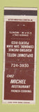 Matchbook Cover Chez Michel Restaurant Diplomat Motel San Juan Puerto Rico WEAR