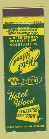 Matchbook Cover - Hotel Wood Syracuse NY