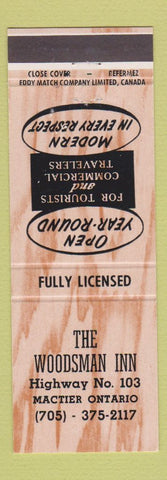 Matchbook Cover - Woodsman Inn Mactier ON