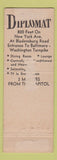 Matchbook Cover - Diplomat Motor Hotel Washington DC