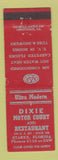 Matchbook Cover - Dixie Motor Court Restaurant Starke FL