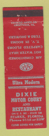 Matchbook Cover - Dixie Motor Court Restaurant Starke FL