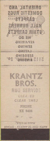 Matchbook Cover - Error Double Printed Krantz Bros Rug Service