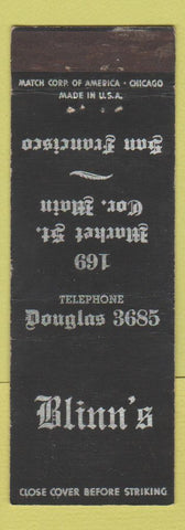 Matchbook Cover - Blinn's San Francisco CA