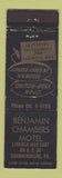 Matchbook Cover - Benjamin Chambers Motel Chambersburg PA WEAR