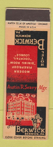 Matchbook Cover - Hotel Berwick PA