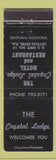 Matchbook Cover - Crystal Lodge Motel Restaurant Crystal River FL BLACK