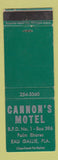 Matchbook Cover - Cannon's Motel Eau Gallie FL
