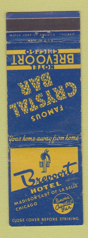 Matchbook Cover - Brevoort Hotel Chicago IL Crystal Bar